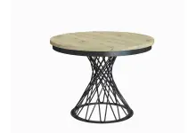 NILS N5 stół okrągły rozkładany Ø 100-140 na metalowych nogach z blatem laminat artisan